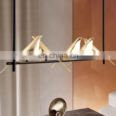Unique Style Indoor Dining Room Bedroom Acrylic Black Gold Decoration Modern LED Pendant Lamp