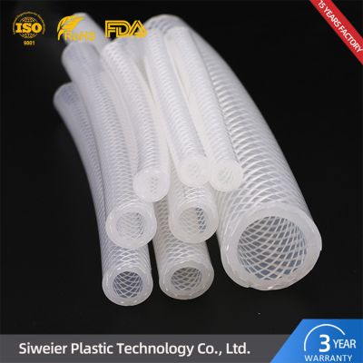 Manufacturers Supply Food Grade Silicone Braided Hose Reinforced Silicone Mesh Pipe