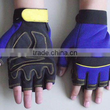 Blue, Red or black Fingerless safety Protection Automotive, Household, Mechanic Work Gloves