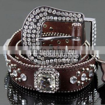 Genuine Leather Crystal Fashion Belt