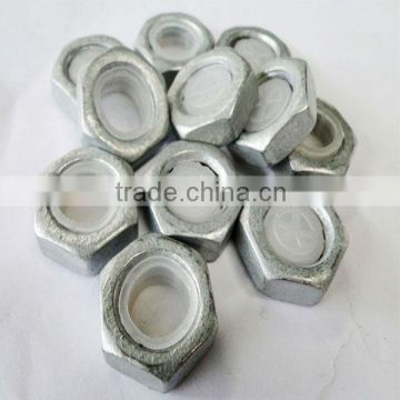 No.2 Zinc Plated with spring & ball hex anti-theft steel lock Nut
