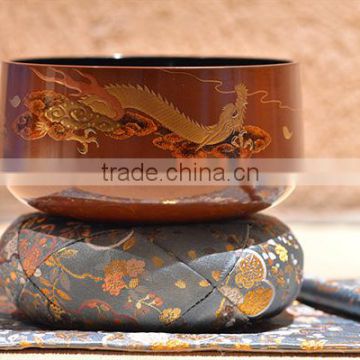 Japanese Makie Orin singing bowl for religious goods made from tin