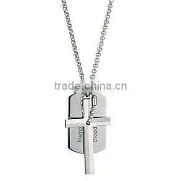 Metal Stainless Steel Dog Tag Necklace with Chain