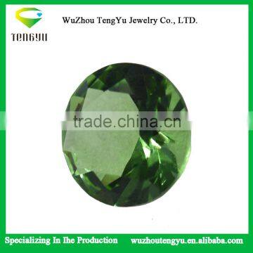 Green gemstone Round brilliant cut12mm glass gems
