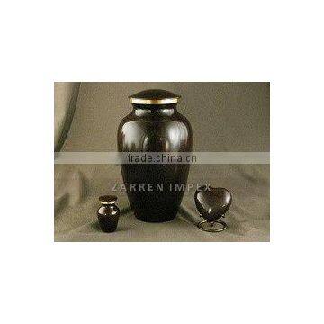 Classic Brown 10" Solid Brass Cremation Urn