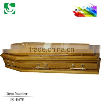 Trade Assurance high quality funeral coffin with golden zinc handle