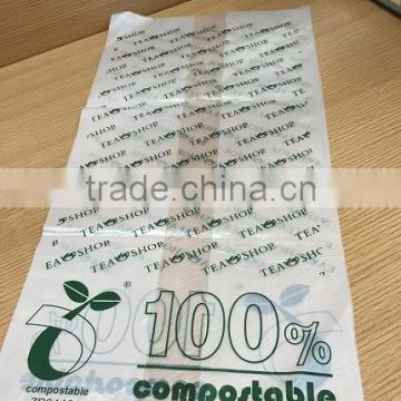 biodegradable flat bags for tea by logo