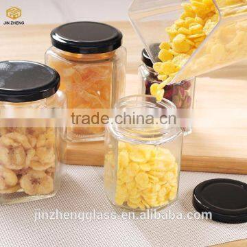 empty clear jar with black cap wholesaler storage jar