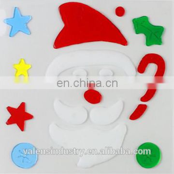 Removable No Glue Easily Peel off Jelly Gel Gem Glass Fridge Walmart Supply Santa Claus Christmas Window Sticker Decoration