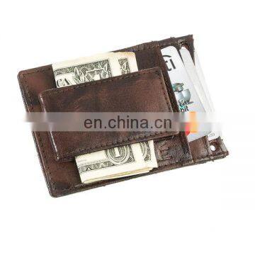Men Continental Front Pocket Leather Wallet Money Clip