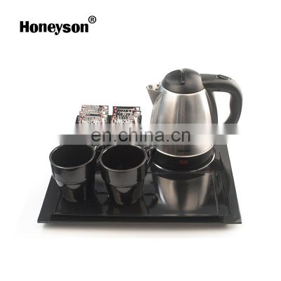 hotel equipment and design/ electric kettle with melamine tray set for guest room