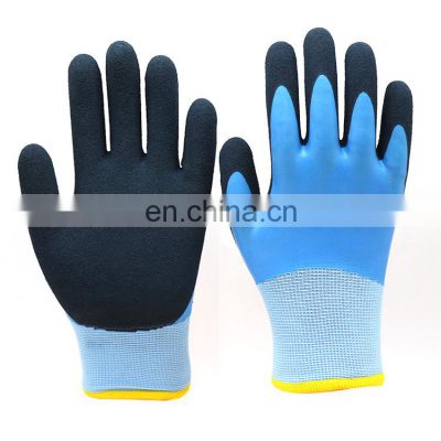 Nylon Knit Heavy Duty Latex Double Coating Protection Waterproof Cleanroom Safety Work Gloves