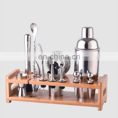 2021 Professional Mixer New Travel Cocktail Shaker Complete Mixology Bartender Kit Stand