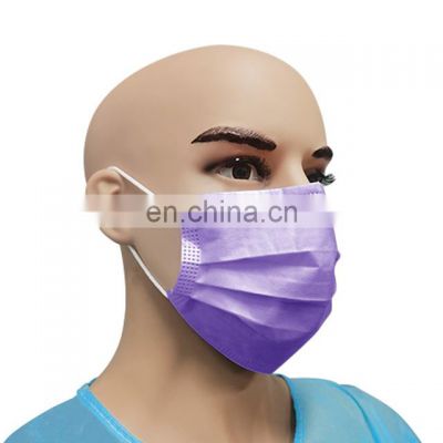 Colorful breathable disposable medical face mask 3 ply nonwoven face mask manufacture