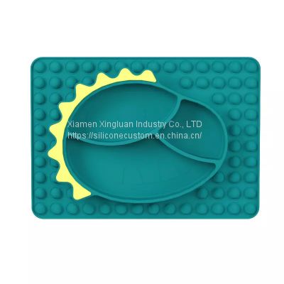 Kids Dinner Tray Silicone Baby Tableware Popping It Bubble Plate