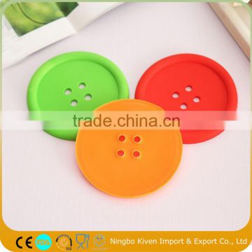 Silicone Button Coaster Cup Mat Colorful Drink Placemat