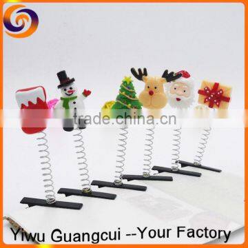 Hot sale Christmas Santa Claus gift girl plastic hair pin clip hairpin