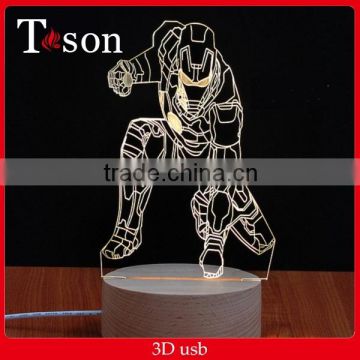 Creative 3d stereo and lamp LED decorative lamp personality Iron man skull romantic friends gifts 3d light