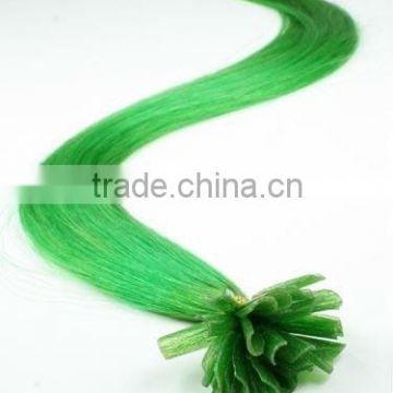 Light Green 100% Remy Human Hair Extension,U Tip Prebonded Hair Extension