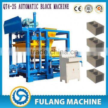 QT4-25 fly ash,breakstone,concrete,etc. Brick Raw Material and Hydraulic Pressure Method automatic block machine