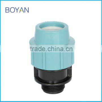 BOYAN zhejiang taizhou light blue plastic pipe fitting PP compression male adaptor