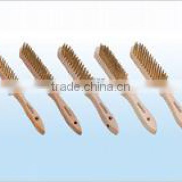 hand brush wooden handle wire brush brass-coated wire brush