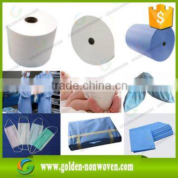 Waterproof SMMS /SMS non-woven cloth roll / medical non woven fabric for face mask