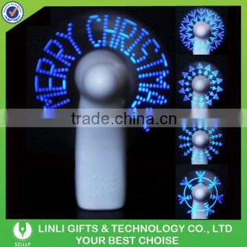 Led Mini Cooling Message Fan Flash Customer's Message And Print Customer's Logo