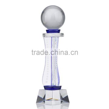 Wholesale clear elegant first class medal crystal world glass globe trophy award