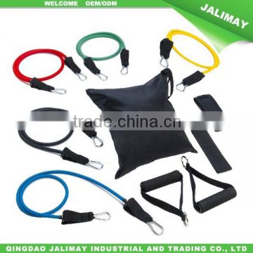 Fitness 11pc Resistance Bands Set Extra Light to Extra Heavy with Carrying Bag