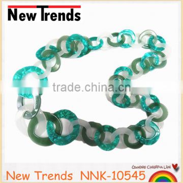 Colorful tortoise resin chunky chain link necklace hot sale