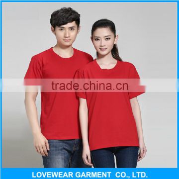OEM mens 100% Cotton O Neck Plain Short Sleeve Red T shirts for man