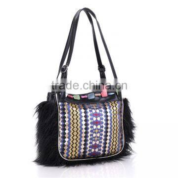 2016 Women's Black Fashion Shoulder Bag Tassel Vintage Boho Handbags