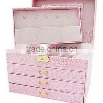 Popular hot sale large leather jeweler box