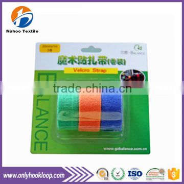 Soft self adhesive hook and loop cable tie, double sided adhesive hook and loop cable tie
