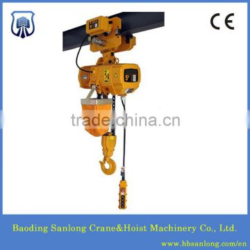 0.5 ton overhead small electric chain hoist with moving trolley