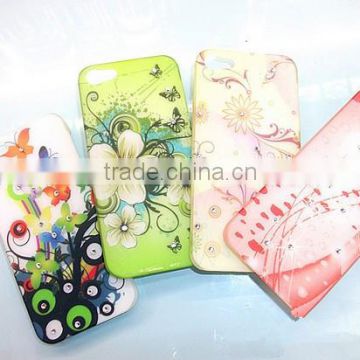 2014 Newest bright color printing buttfefly with flowers mobile phone cover for 4/4s/5