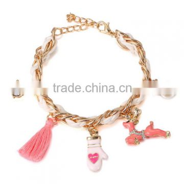 Export japan Europe and America high quality Christmas glove pendant bangle jewelry tassel pendant bracelet
