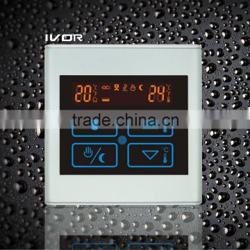 Good Quality IVOR Touch Screen Water Floor Heating Thermostat (SK-HV2300B-M) Light Silver Synthetic glass / PC Frame
