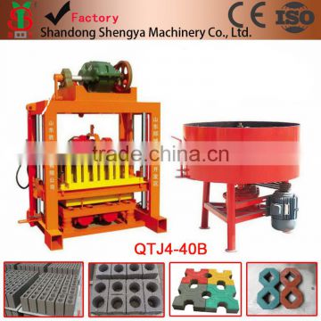 QTJ4-40 Hollow block manufacture manual hollow brick making machine concrete block machine