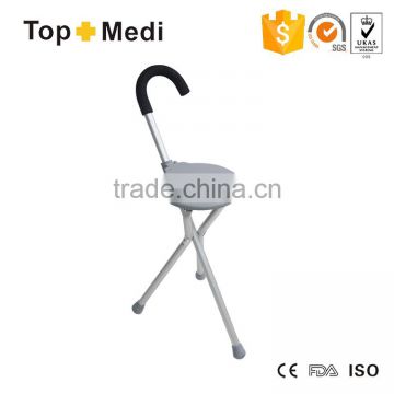 Topmedi Therapy Medical Device Folding Stool Walking Stick with Chair