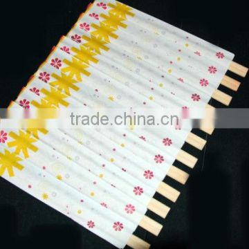 whoesale Disposable Bamboo sushi Chopsticks with semi paper wrapped