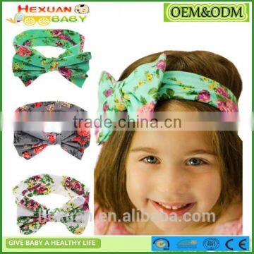 kids Girls Bow Hairband Turban Knot Rabbit Ear Headband Cotton Headwear