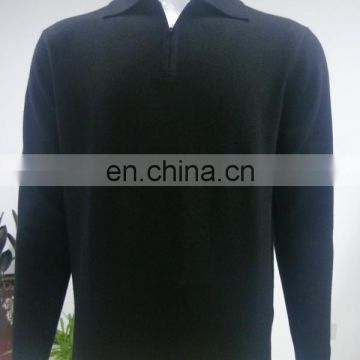 Flat knitted 12GG black color 100% pure men's cashmere knitwear,Fashional cashmere sweater for men