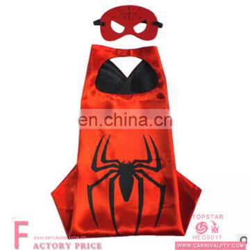 Carnival christmas Party Cosplay Kids Red Spider Cloak cape with mask