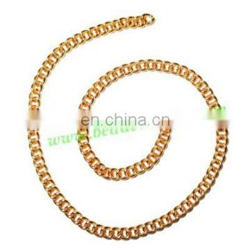 Gold Plated Metal Chain, size: 1x3mm, approx 62.1 meters in a Kg.