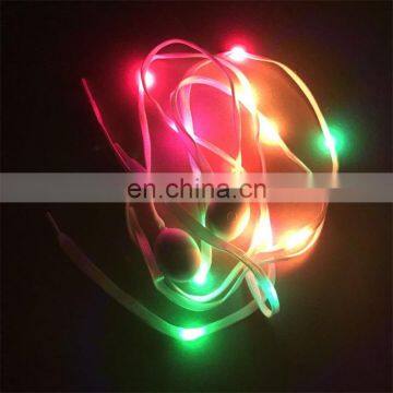 Fancy best selling nylon led reflective rgb pretty shoelaces