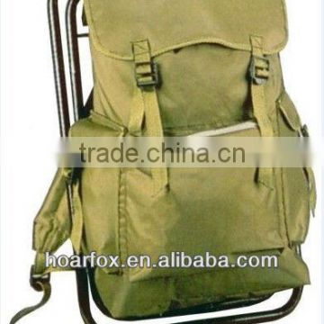grass green backpack foldable chair with steel