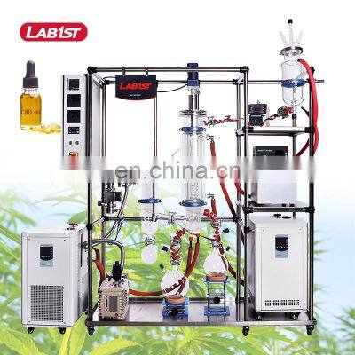 high quality Glass Wiped Film Short Path distiller Molecular Distillation unit for sale