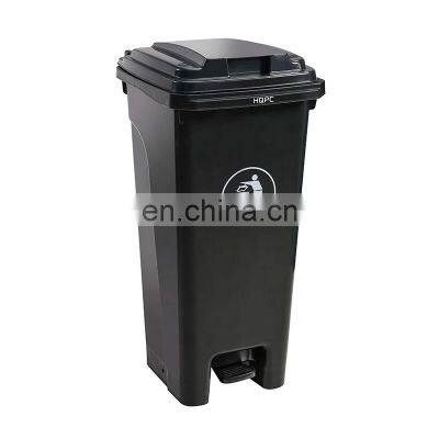 Indoor 100 liter trash can recycle hdpe container garbage bins plastic trash bin with pedal